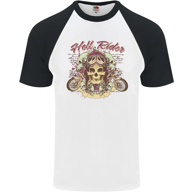 Maglietta da baseball Hell Riders moto biker uomo S/S