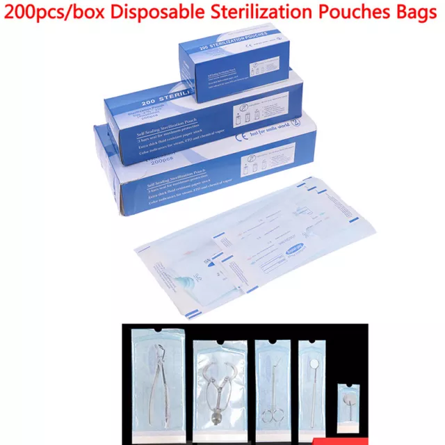 200pcs/box Disposable Self-Sealing Sterilization Pouches Bags Medical-grade -DC