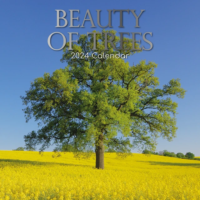 BEAUTY OF TREES 2024 Square Wall Calendar 16 Month Floral Planner