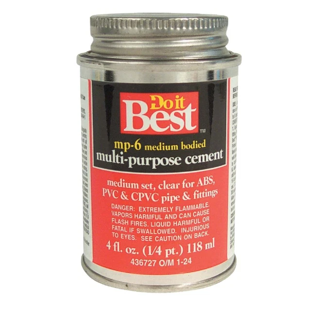 Do it Best 4 Oz. Medium Bodied Clear Multi Purpose Solvent Cement 018006 SIM