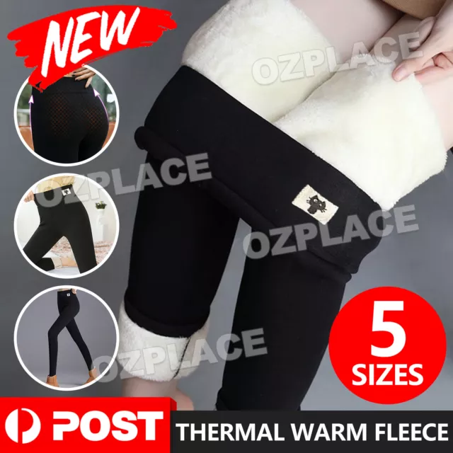 Women Winter Thick Warm Fleece Lined Blend Thermal Stretchy Leggings Long Pants