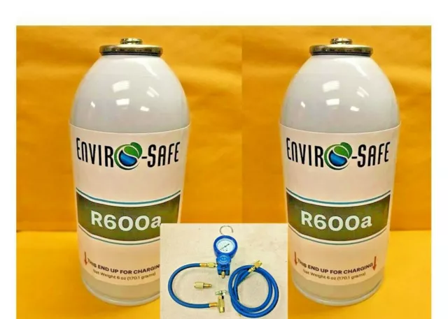 R600A, MODERN Refrigerant, Convenient 6 oz. Cans, Isobutane, R-600 Gas, Kit 2G