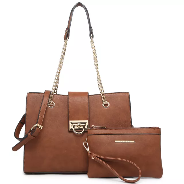 Dasein Women's Classic Shoulder Bags Travel Handbags Purses Card Holder Wallet