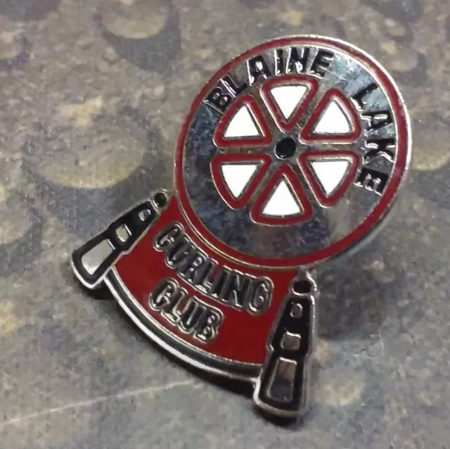 Blaine Lake Curling Club vintage pin badge