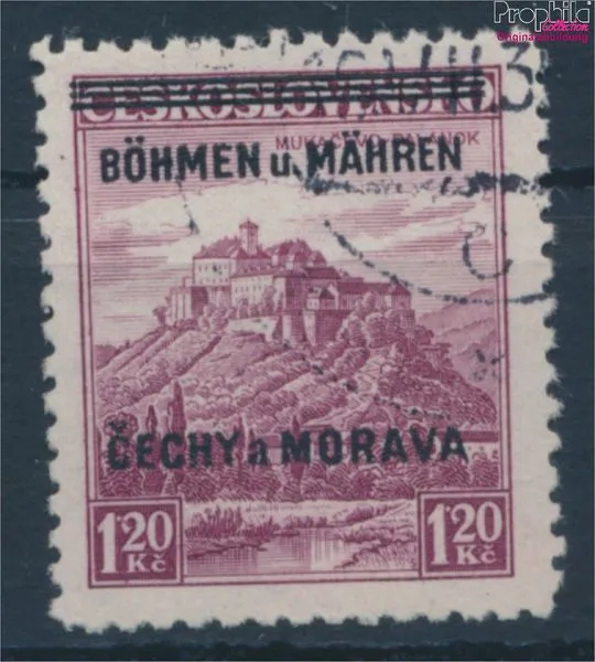 Briefmarken Böhmen und Mähren 1939 Mi 11 Stempel nicht prüfbar gestempelt (10351