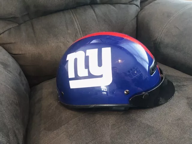 NY GIANTS BBH Motorcycle Half Helmet (Skull Cap) DOT Approved Size LARGE