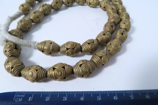 Strang Messingperlen Gelbguß AG35 Ghana Brass Beads Ashanti Akan Afrozip 3