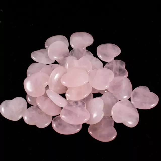 5/10/20/50Pcs Natural Rose Quartz Heart Crystal 20mm Love Healing Gemstone Beads