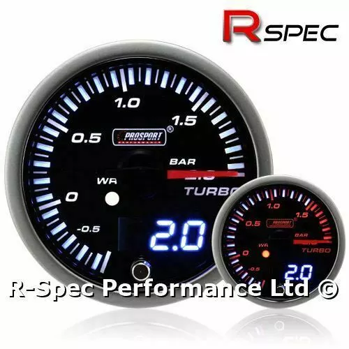 Prosport 52mm JDM Dual Display Stepper Motor Warning Turbo Boost Gauge - BAR