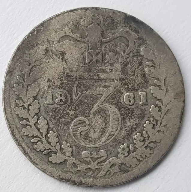1861 Victoria Threepence Silver Coin