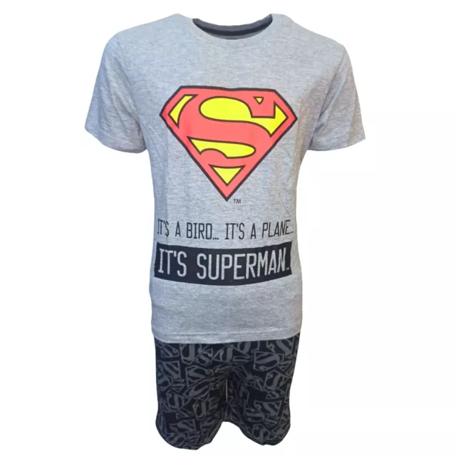 Schlafanzug kurz Superman Sommer Pyjama Set Gr. 134-164 cm