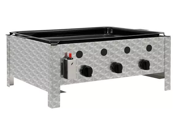 Gastrobräter 3 flammig Gasgrill mit emaillierter Stahlpfanne Gasbräter *B-Ware*
