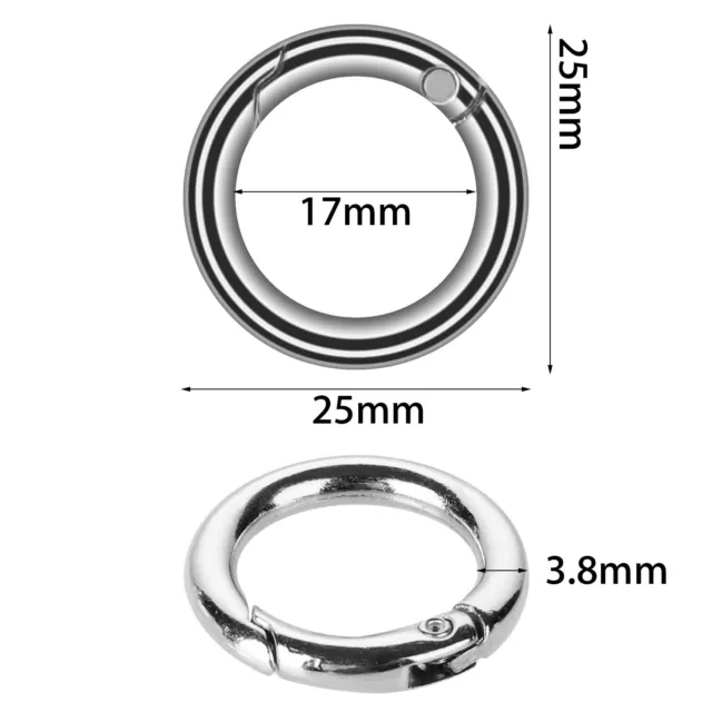 25 stk Rund Schnappfeder Verbinder Schlüssel Ring RundKarabinerhaken Buckle DE 3