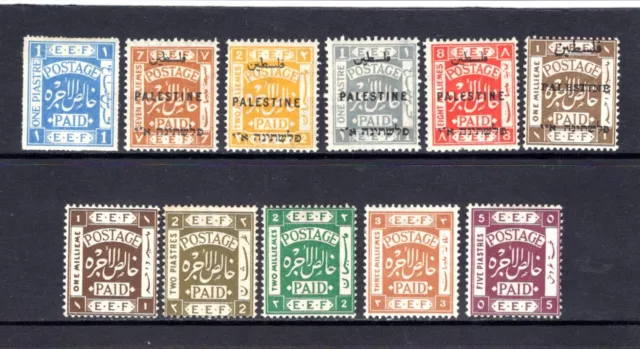PALESTINE EARLY TO MID PERIOD LIGHTLY & MOUNTED MINT x 11 STAMPS NOT CAT BY ME