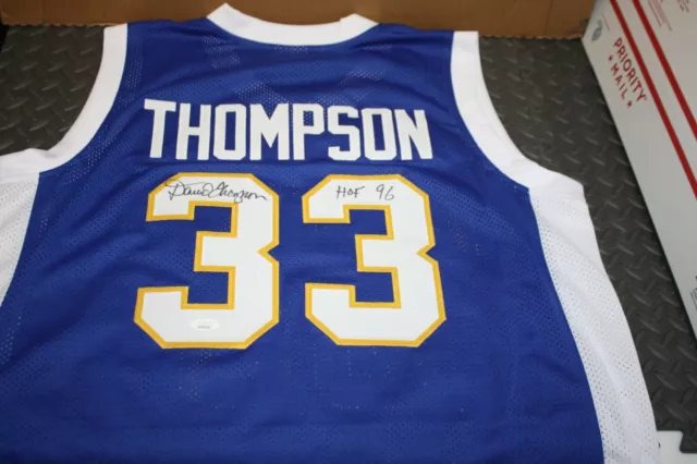 David Thompson #33 Signed Denver Nuggets Custom Jersey Hof 1996 Jsa Certified