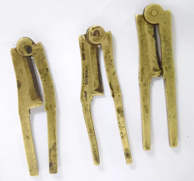 Old Brass Areca Nut Cracker Lot Of 3 Usable Indian Collectible Tool. i12-181