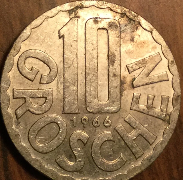 1966 Austria 10 Groschen Coin