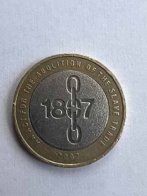 2 POUND COIN (1807) ABOLITION OF SLAVERY 2007 RARE MINT with 3 Errors