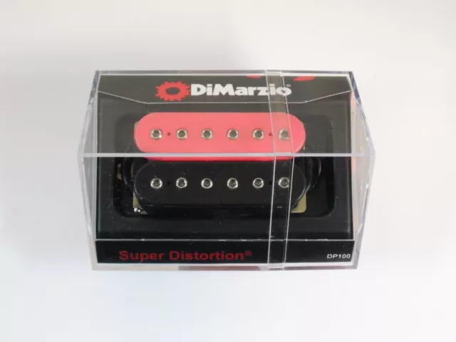 DiMarzio REGULAR-SPACED Super Distortion Bridge Black/Pink W/Chrome Poles DP 100