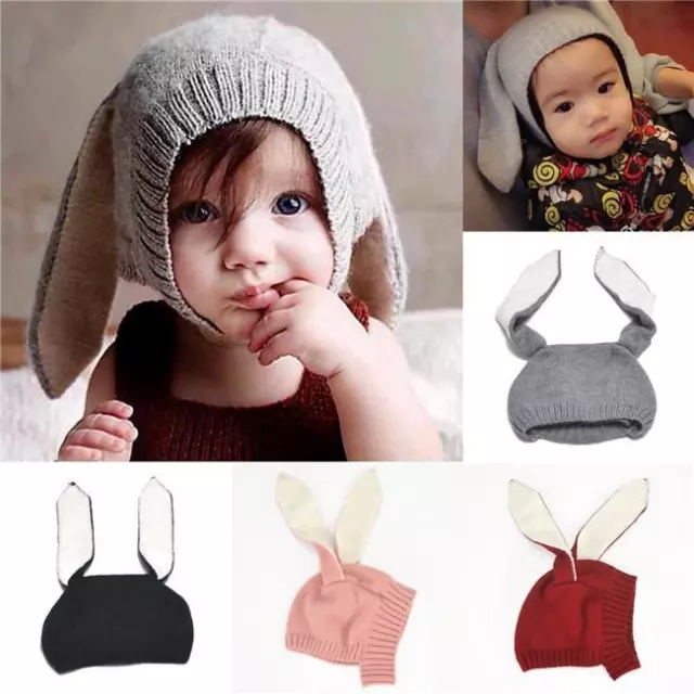 Cute Rabbit Ears Kids Baby Boy Girl Warm Beanie Infant Toddler Knit Hat Cap New