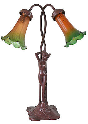 Antico Lampada da Tavolo Erotico Scultura Donna Luce Stile Liberty Comodino
