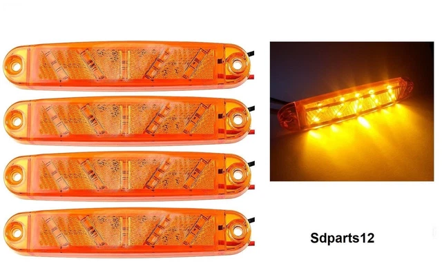 Lot De 10 Feux De Gabarit Orange 12V 3 LED Pour Camion, Remorque, Caravane - Neuf Sous Emballage