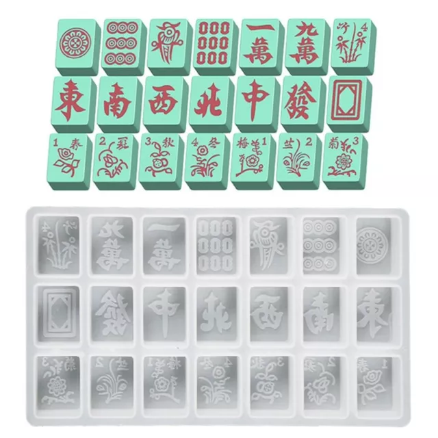 21 in a set Chocolate Mold Baby Shower Mahjong Square Birthday Sugar Craft