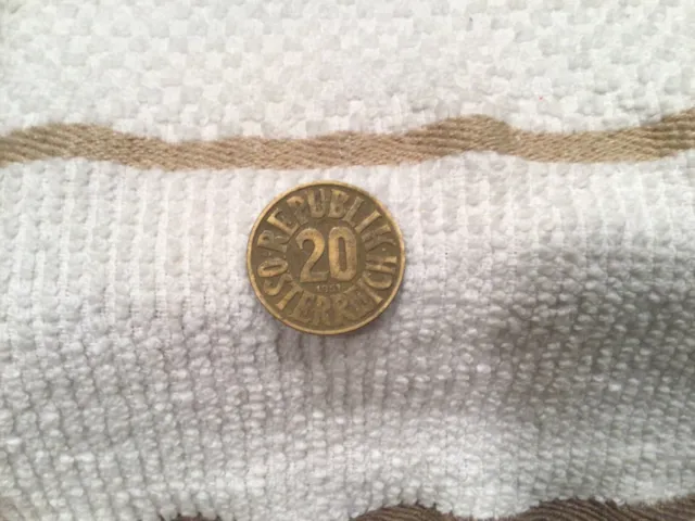 1951 Austria 20 Groschen Coin