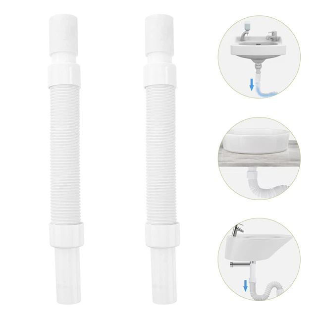 2 Pcs Sink Drain Pipe Washing Machine Vacuum Hose Drain Pipe Extender