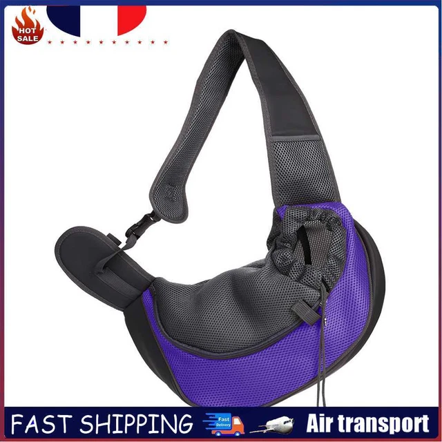 Nylon Pet Carrier Outdoor Travel Dog Cat Mesh Shoulder Backpack (Purple L)