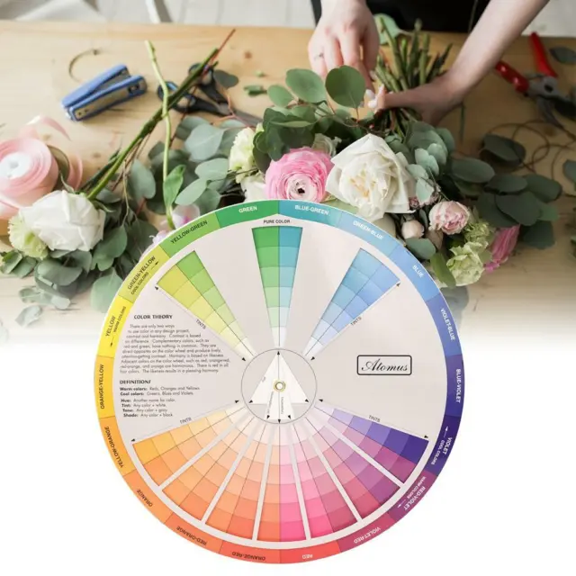 Papel de color tamaño de rueda de bolsillo tamaño tarjeta de color pintura guía de aprendizaje mezcla gráfico de artistas