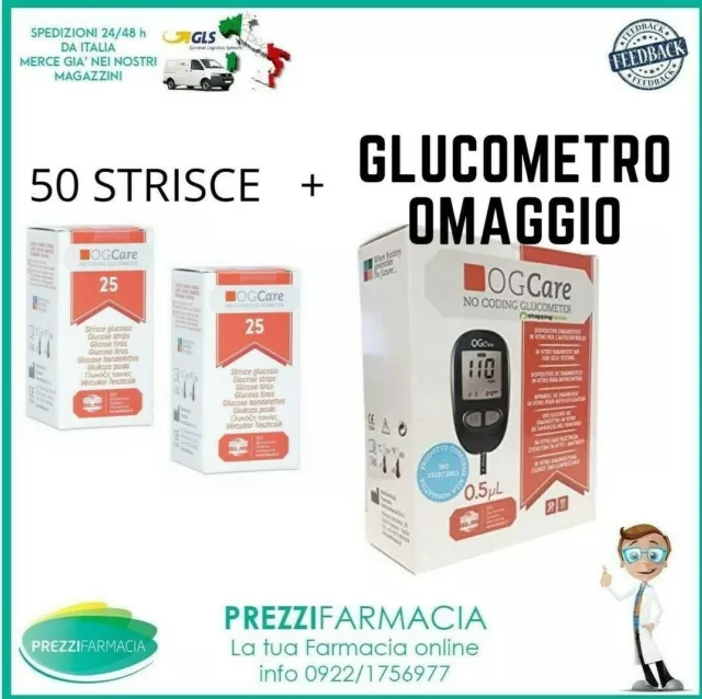 OGCARE 50 STRISCE REATTIVE PER LA MISURAZIONE DELLA GLICEMIA OG CARE scad2022