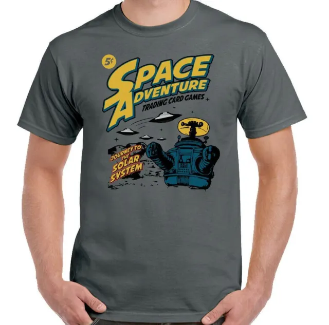 T-shirt Space Adventure NASA da uomo divertente astronauta fumetto perso nella luna superiore della scienza 2