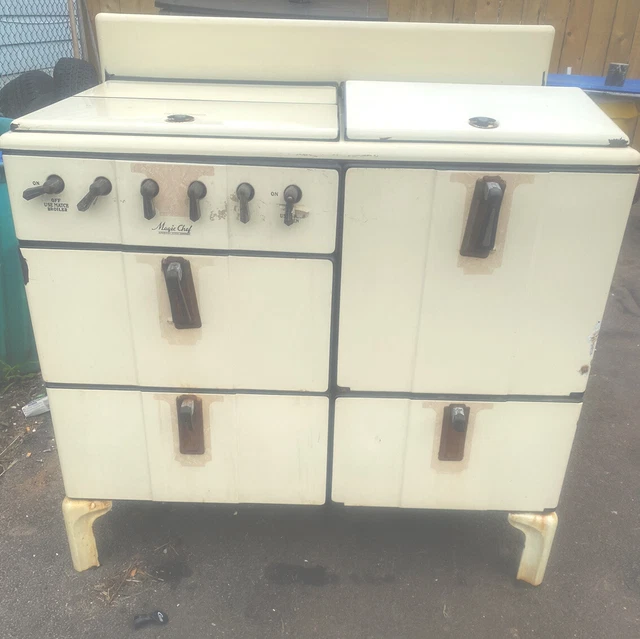 1930’s Vintage MAGIC CHEF American Stove Company Porcelain Stove Oven  ART DECO