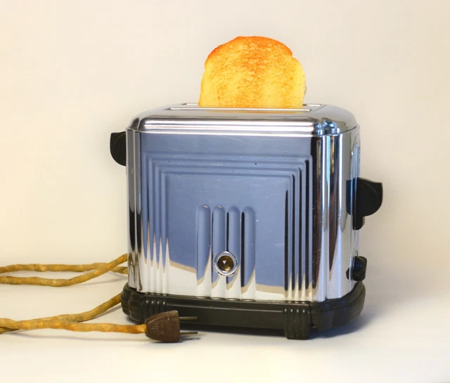 VINTAGE SUNBEAM CHROME Art Deco Toaster Model T1C Hard to Find and