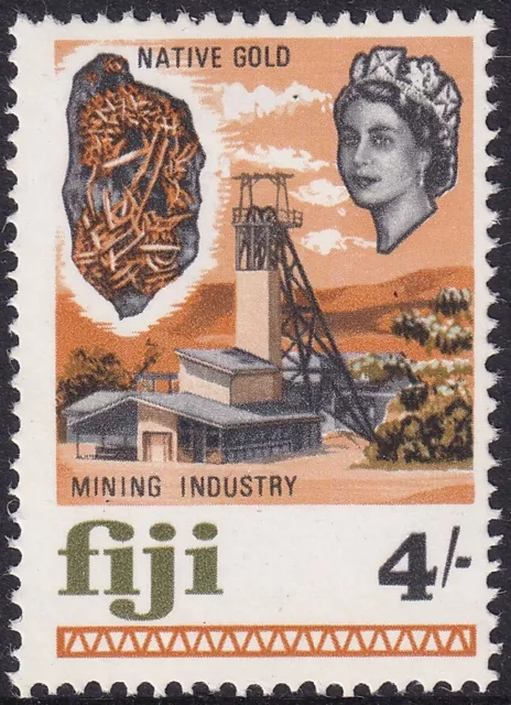 Fiji 1968 Gold Mining. 4/- Multicoloured. Mint. SG 384.