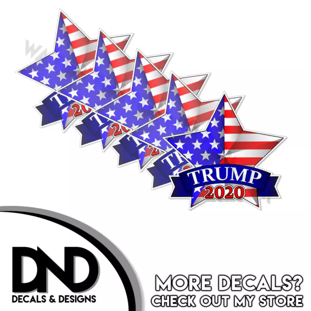 Trump 2020 Decals Helmet Stickers Keep America Great Star Pro Trump 2" - 5 Pack