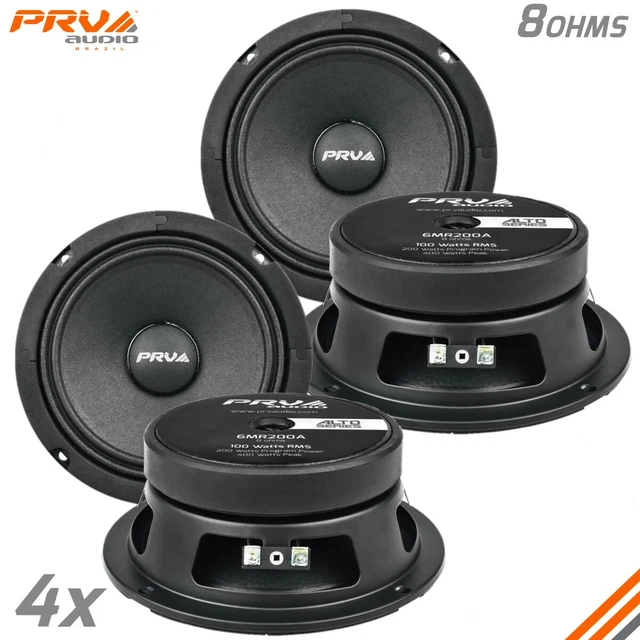 4X PRV AUDIO 6MR200A Midrange ALTO Car Audio 6.5" Speakers 8 Ohms 6MR