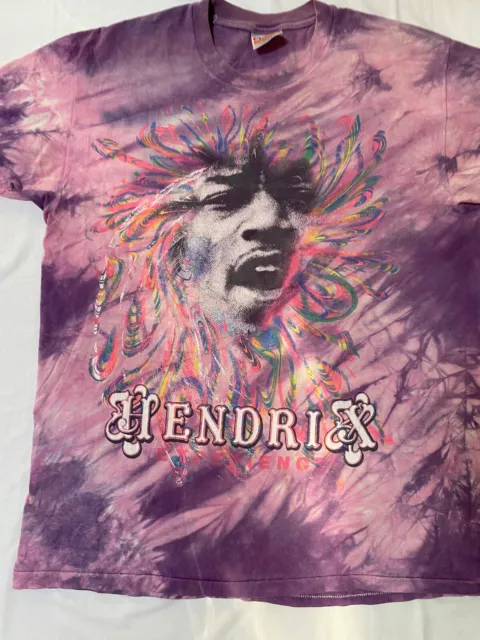 Vintage 90s USA Made Hendrix Experience Tie Dye T-Shirt LG 42 - 44