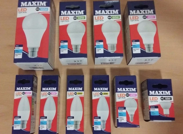 Maxim LED GLS Candle Golf GU10 Bulbs BC B22 ES E27 SES E14 Day Light White 6500K