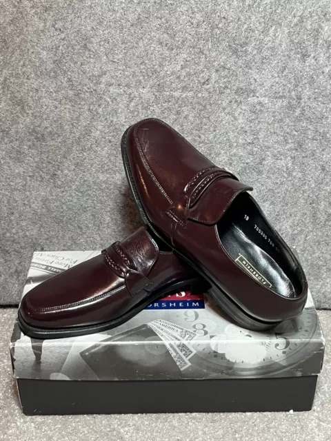 Florsheim Richfield Loafer Mens 9 D Wine Color Moc Toe Leather Dress Shoes