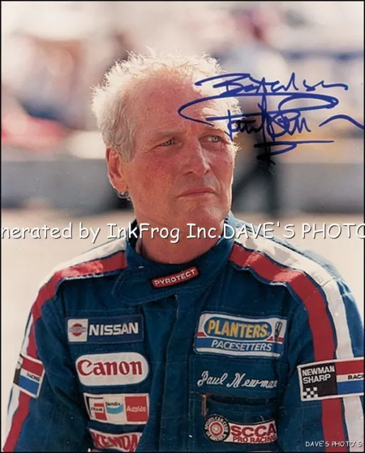 Signed Paul Newman 8X10 Color RP Photo w/coa Free Shipping