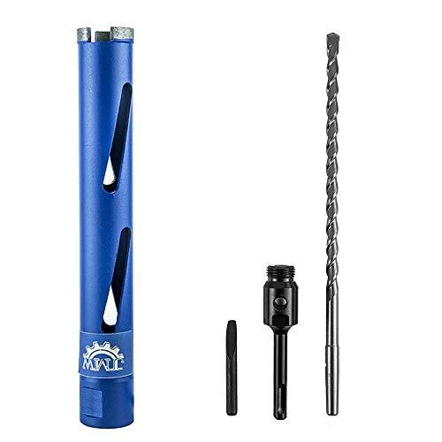 Dry Diamond Drill Core Bit for Brick and Concrete with Pilot Bit, 1-1/2" (38m...