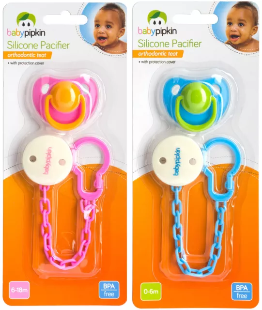 Dummy Clip Silicone Safe Pacifier Holder Orthodontic Teat Soother Chain BPA Free