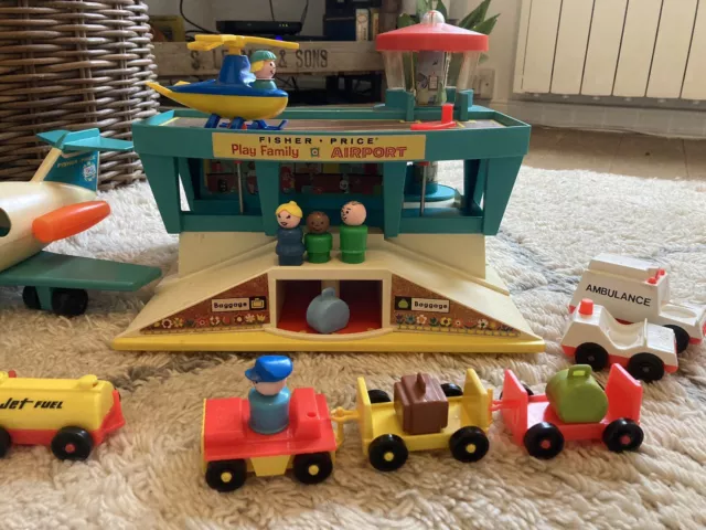 Vintage Fisher Price Airport/plane And Vehicles