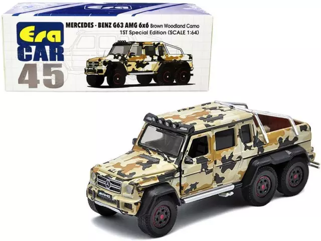 Mercedes Benz G63 AMG 6x6 Pickup Brown Camo 1:64 Model Car - Era Car MB206X6RF45 2