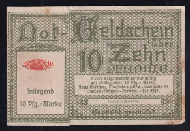 Magdeburg: 10 Pfennig - Briefmarkengeld - Elbe Kohlen Kontor