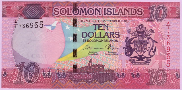10 $ (Dollars) Îles SALOMON 2017, P-33, UNC, SOLOMON Islands, Tisserand