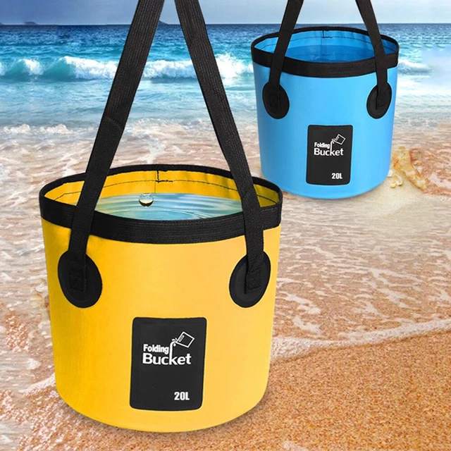Fishing Bucket, Foldable Fishing Bait Bucket, Multifunctional Portable Folding Fishing Minnow Bucket Fish Live Bait Container, Outdoor Camping EVA Fishing Bag For Kids And Adult (Blue-8Gal/30L