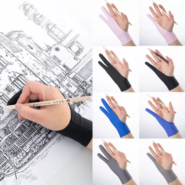 Generic 1pc Palm Rejection Two-finger Drawing Glove 3-layer